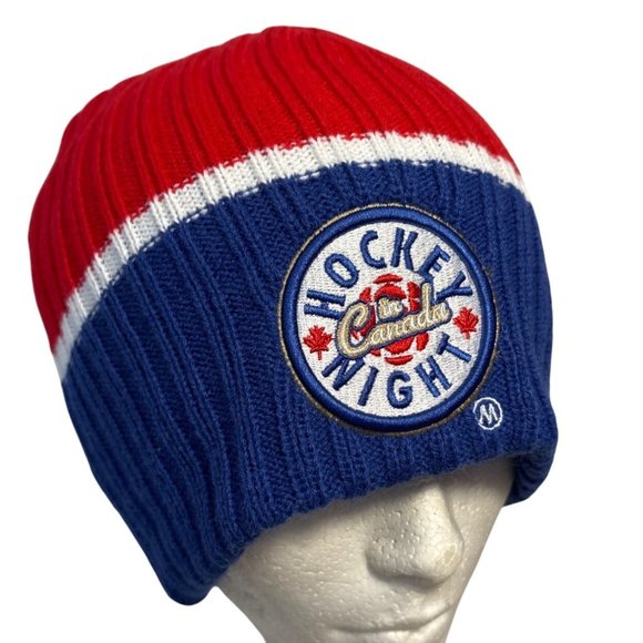 Budweiser Knit Hockey Night In Canada Beanie Hat Winter Toque Embroidered Logo - Picture 1 of 4